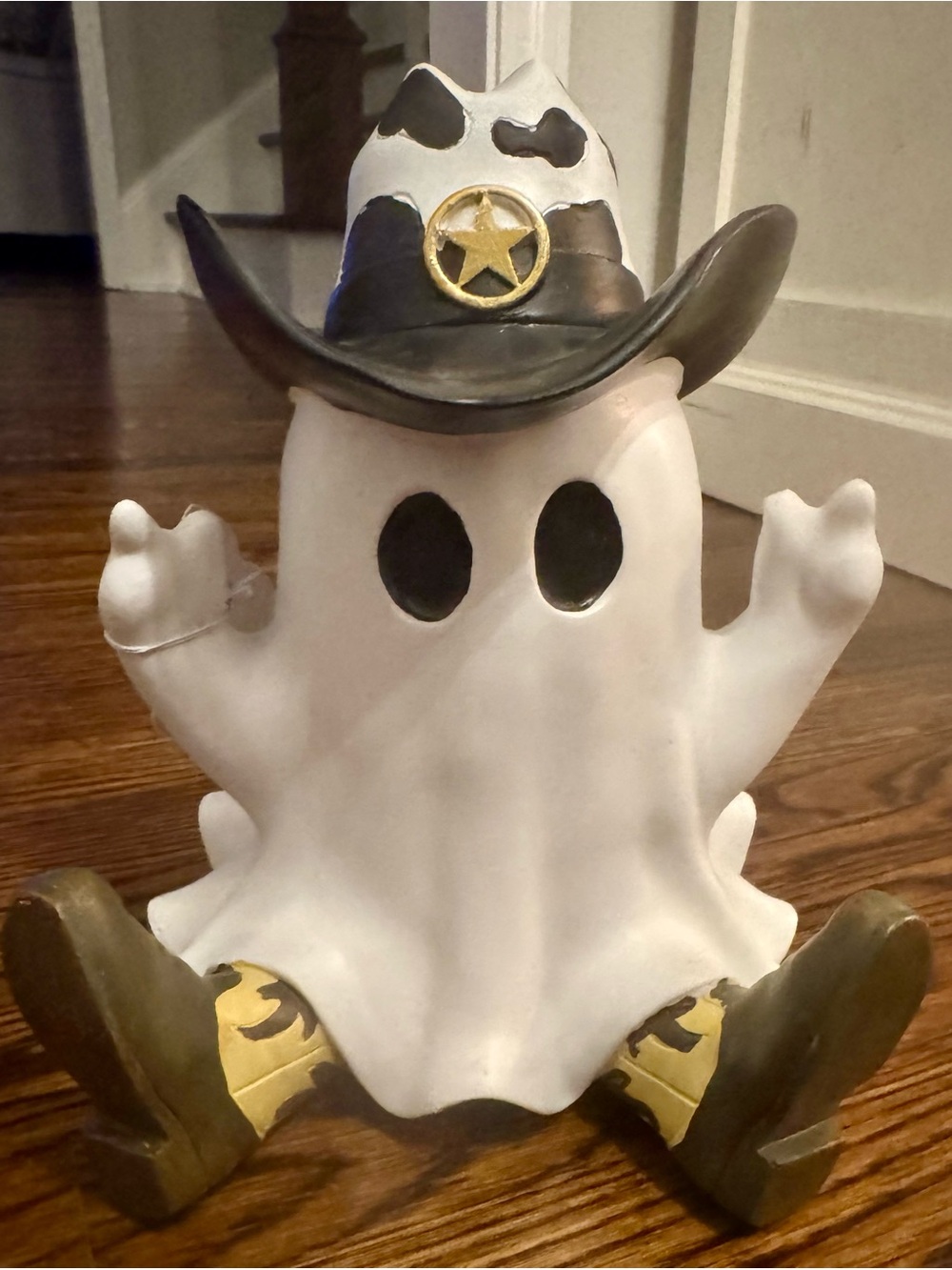 Cowboy Ghost Figurine with Sheriff Star